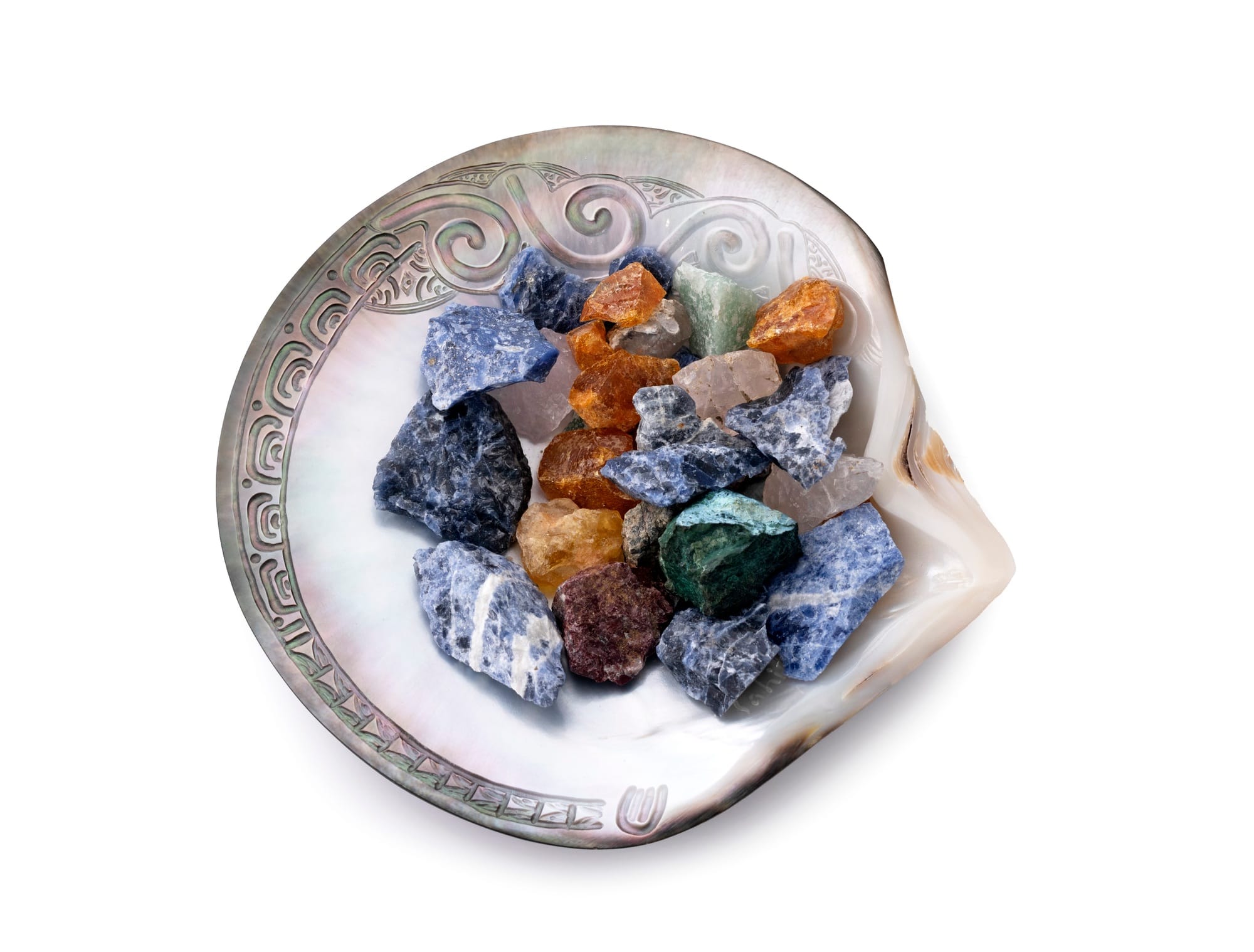 shellfish and precious stone